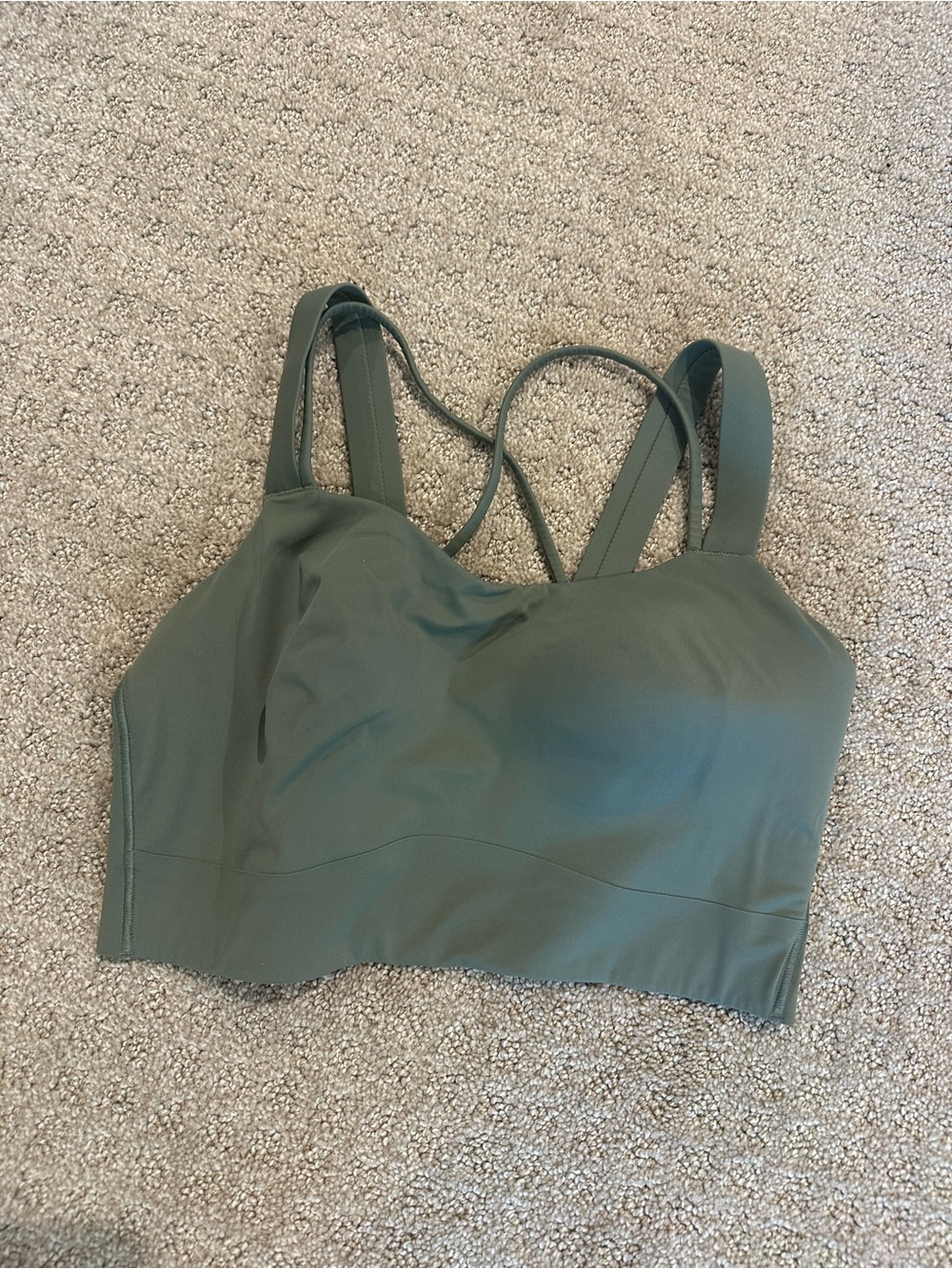 lululemon athletica Olive Green Strappy Sports Bra - NWOT